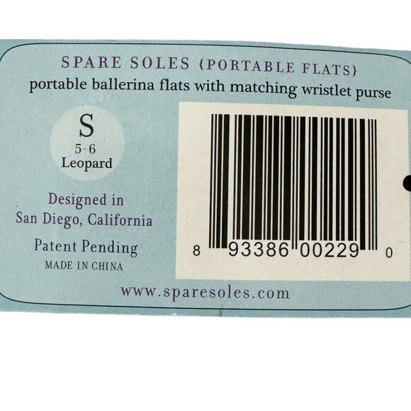 Spare Soles Foldable Flat Shoes Womens 5-6 S Leopard Print Matching Wristlet Bag - Picture 5 of 9